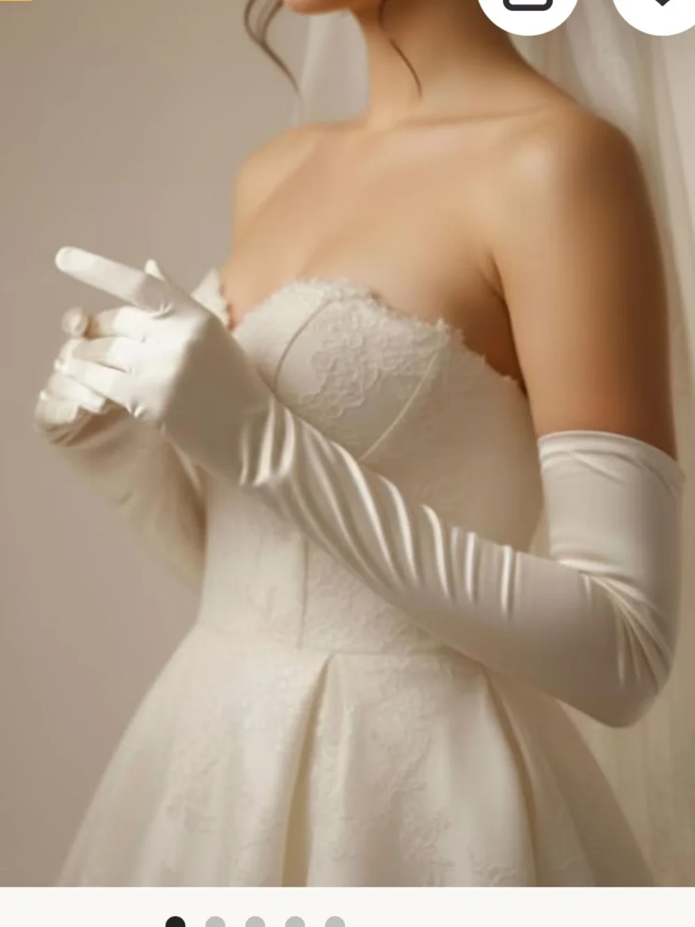 Ivory satin gloves